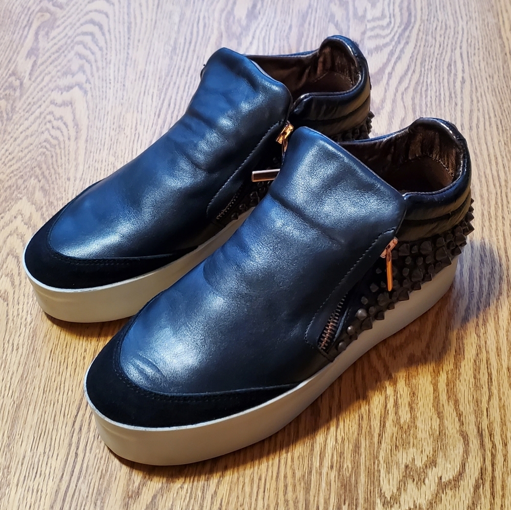 Alexander Smith London Jewel Gem Studded Black Sneaker Shoes Sz EU 38